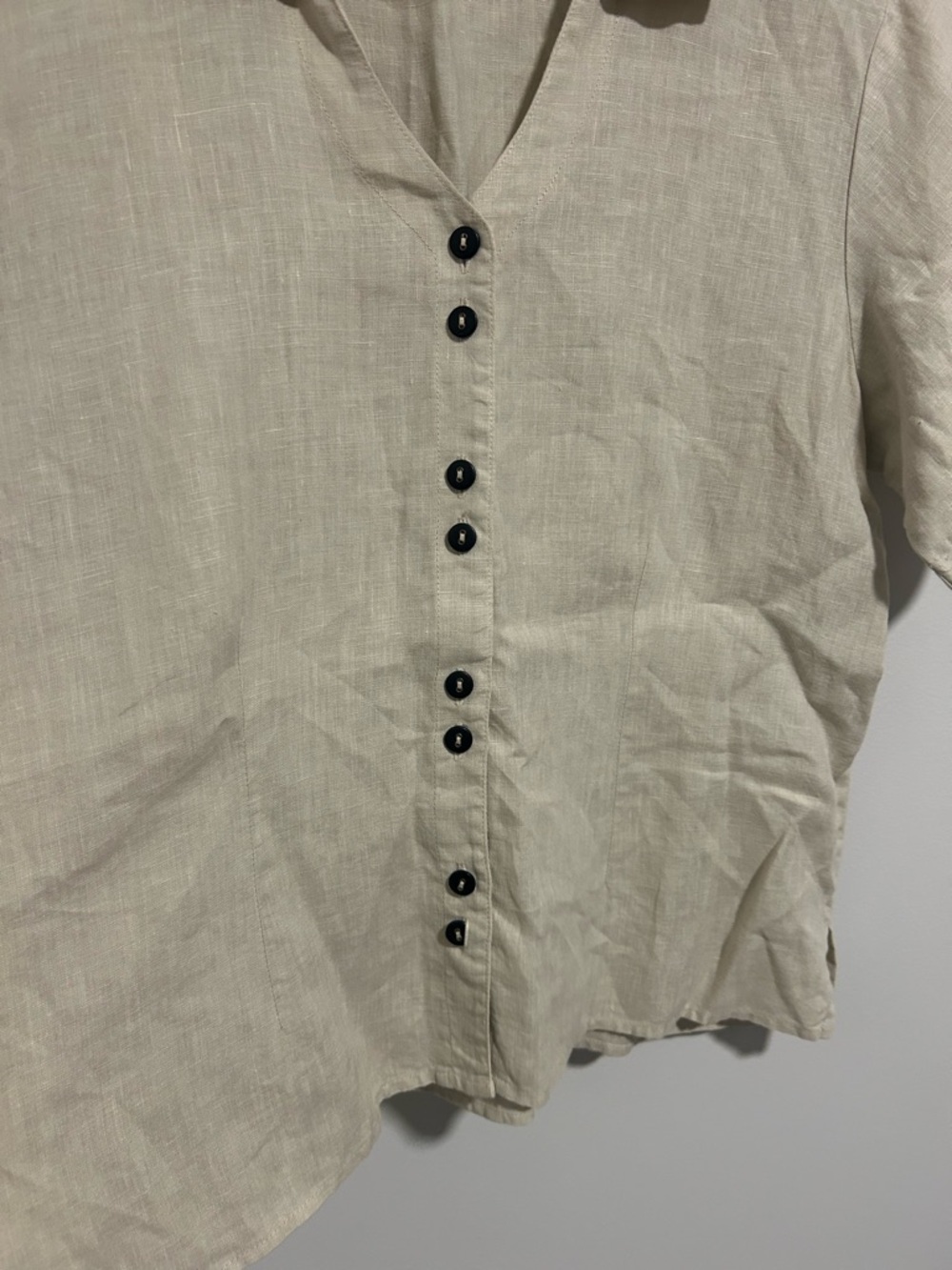 Habitat 100% Linen Button Front Blouse, Size S - Picture 2 of 6